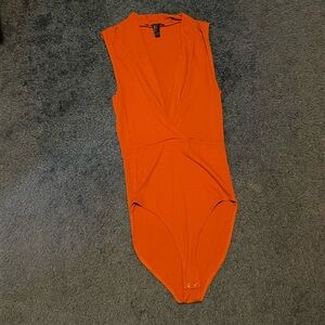 Forever 21 Ribbed Rust Bodysuit